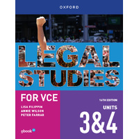 Legal Studies for VCE Unit 3 & 4 Student Book+obook pro