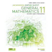 Jacaranda Maths Quest 11 General Mathematics VCE Units 1 and 2 3e learnON and Print