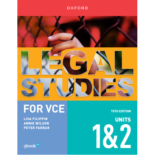 Legal Studies for VCE Units 1 & 2 Student Book+obook pro